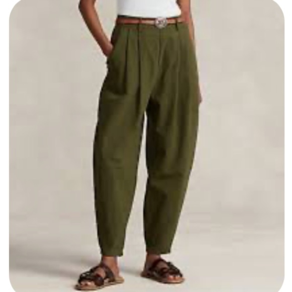 Ralph Lauren Oversized Olive‎ Seersucker Trousers